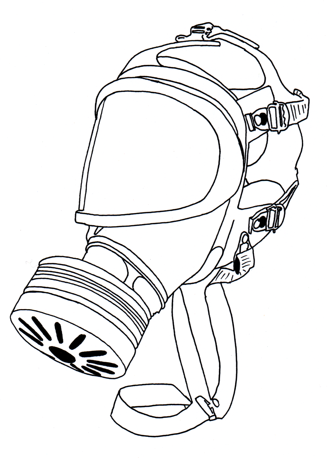 Zeichnung Bundeswehr Gasmaske